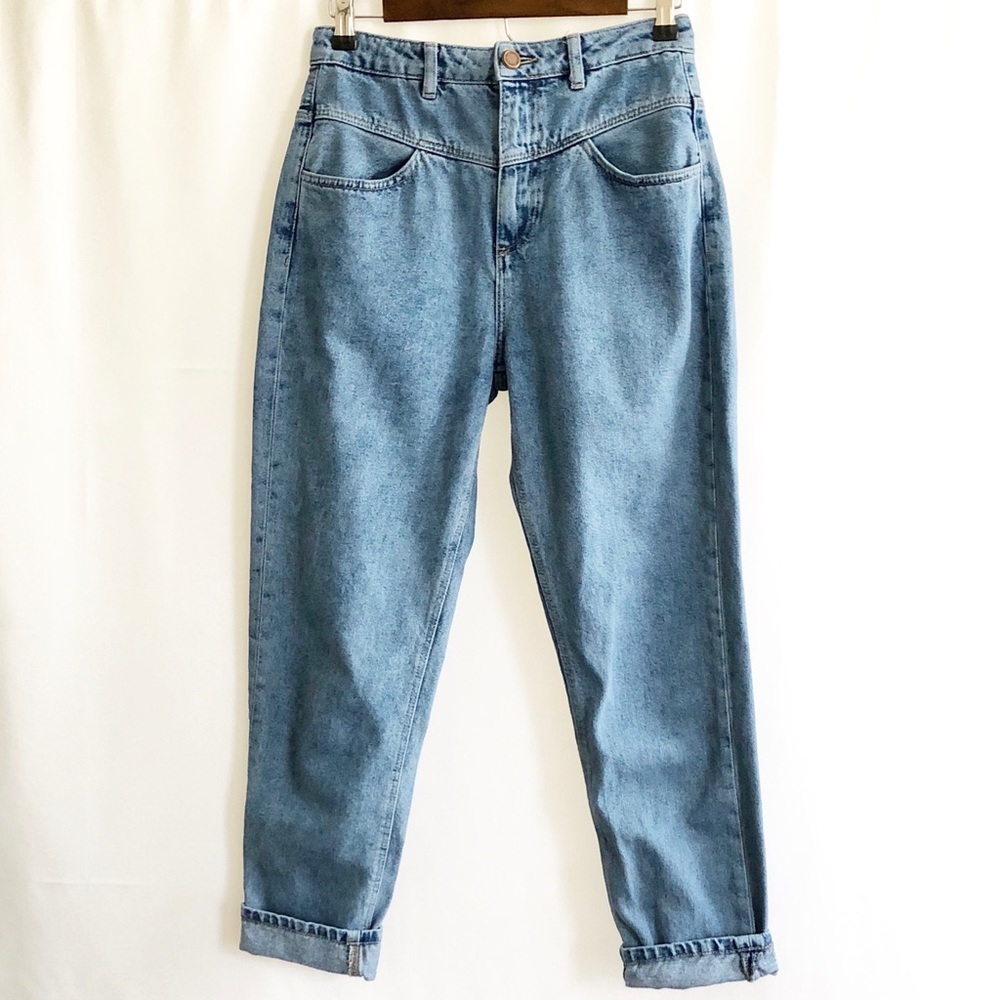 Stradivarius High Waisted Denim Mom Jeans, Sz 6